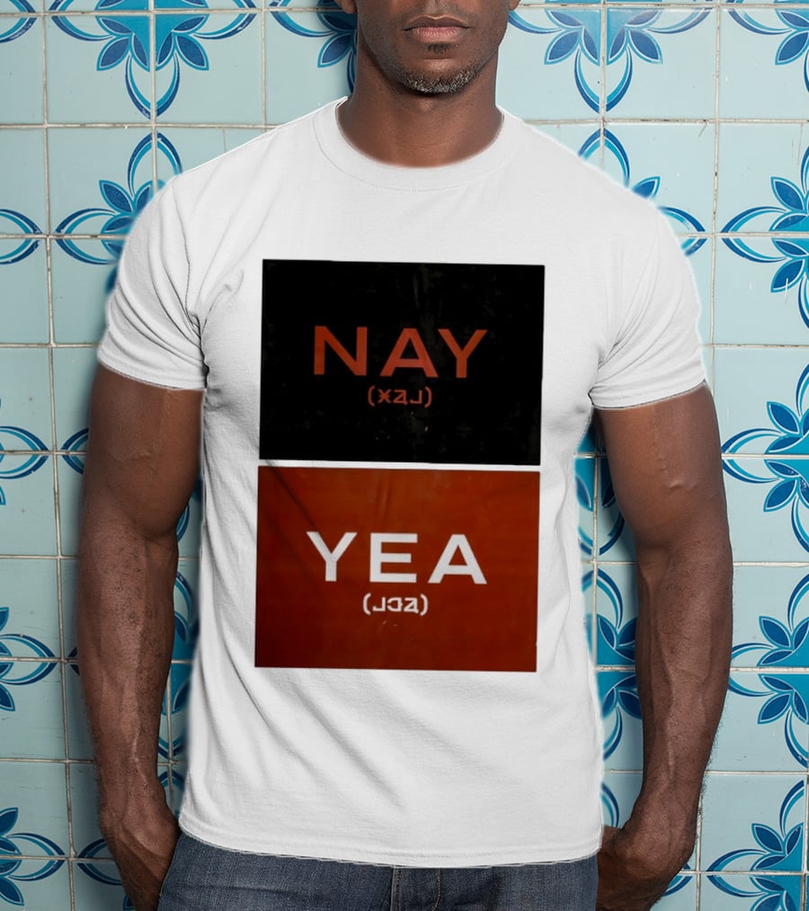 Nay Yea Minimalist Affirmation Negation Optical Illusion T-Shirt