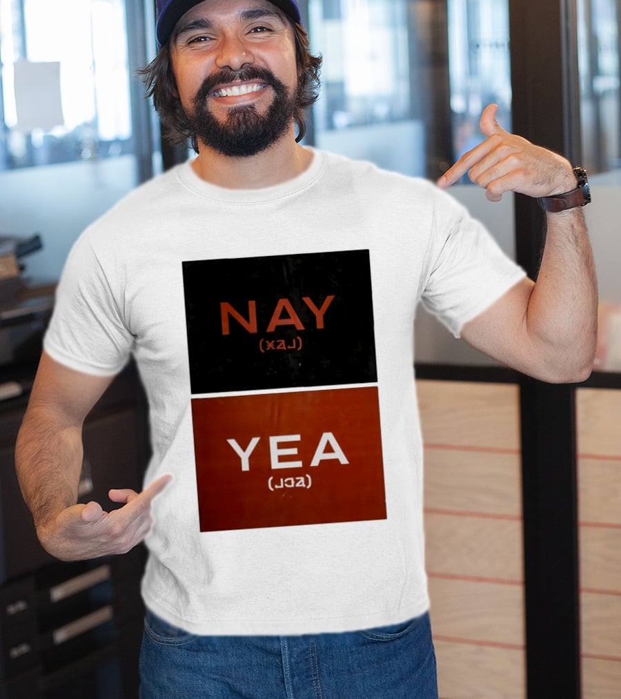 Nay Yea Minimalist Affirmation Negation Optical Illusion T-Shirt