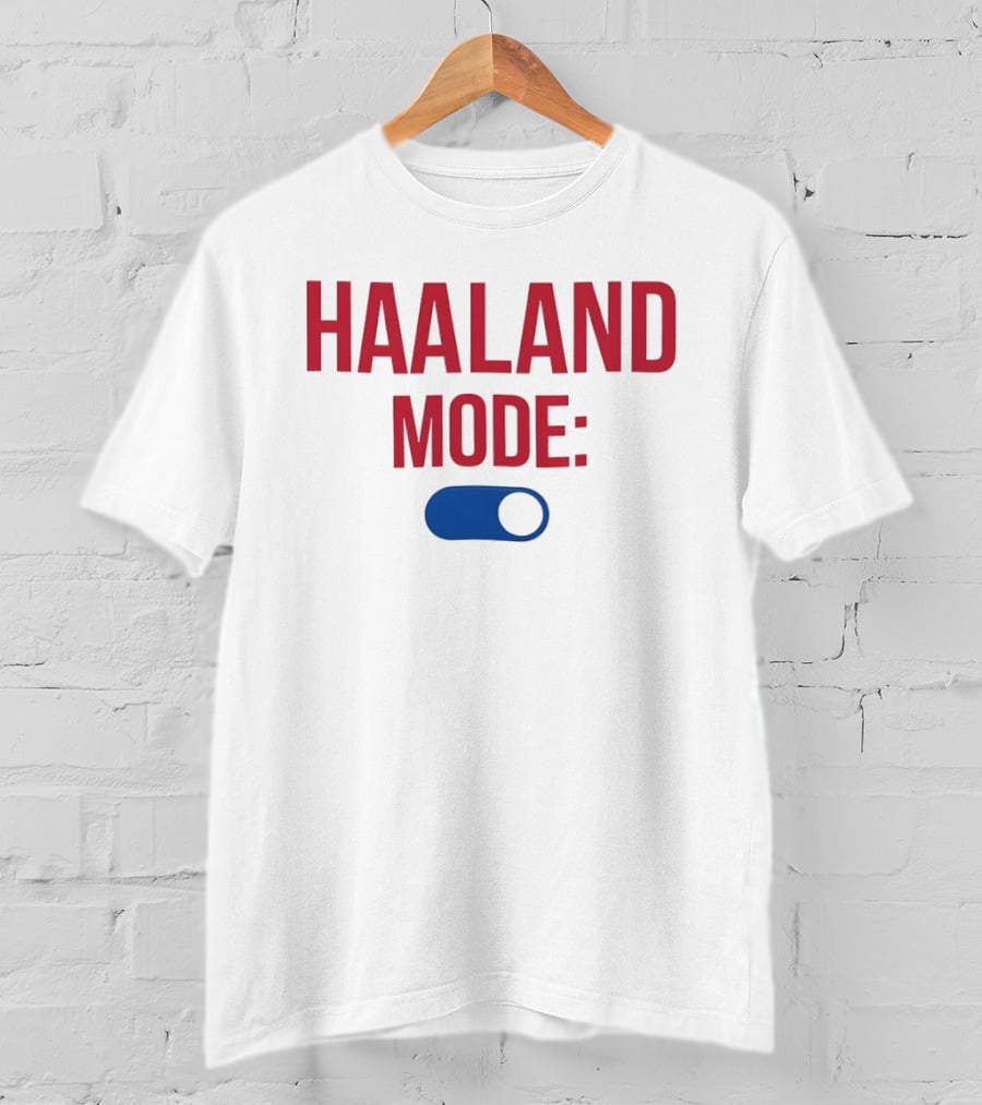 Haaland Mode Toggle Switch Manchester City Blue Red T-Shirt