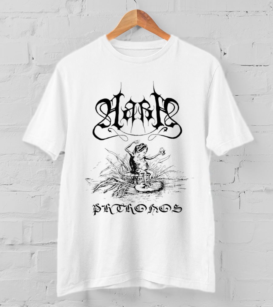 Hark Prthonos Frog Gothic Calligraphy And Frog T-Shirt