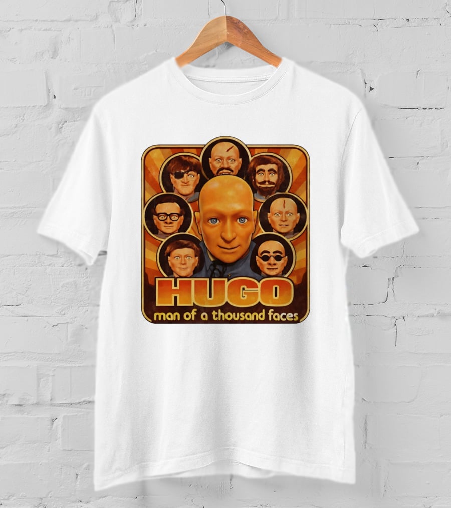 Hugo Man Of A Thousand Faces Ventriloquist Dummy Mask Collection T-Shirt