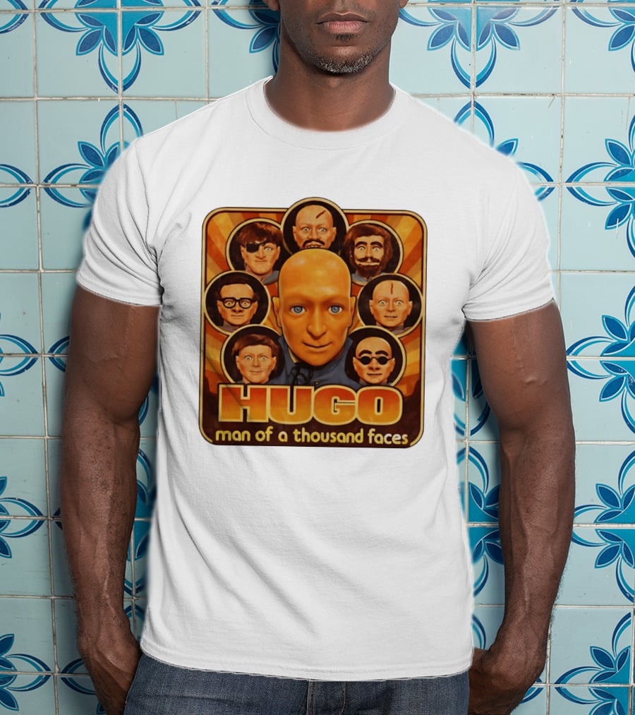 Hugo Man Of A Thousand Faces Ventriloquist Dummy Mask Collection T-Shirt