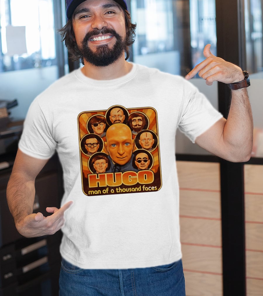 Hugo Man Of A Thousand Faces Ventriloquist Dummy Mask Collection T-Shirt
