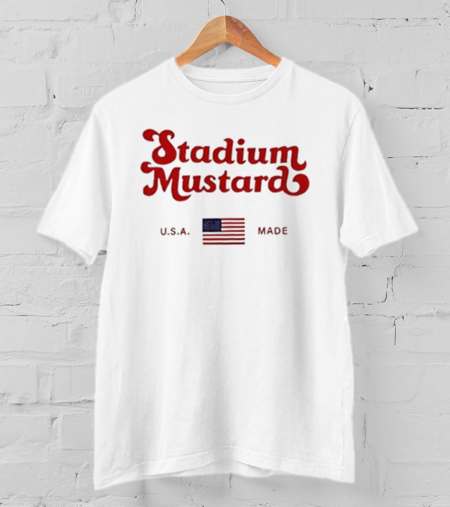 Stadium Mustard USA Made American Flag T-Shirt