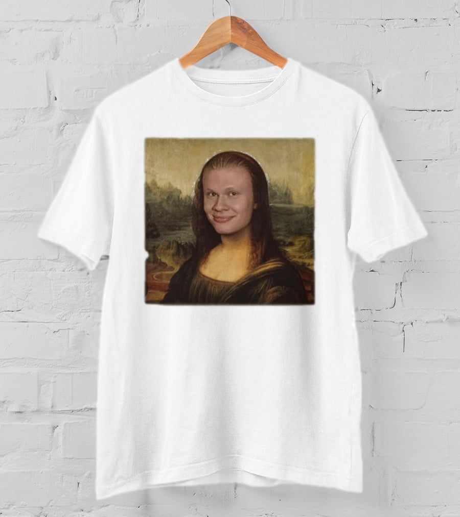 Mona Lisa Erling Haaland Meme Face Fusion T-Shirt