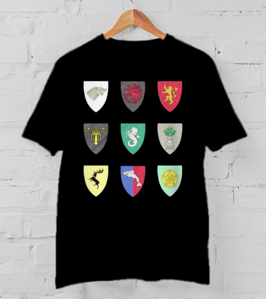 Game Of Thrones Westeros House Sigils Stark Targaryen Lannister Greyjoy Tully Baratheon بأأ** T-Shirt
