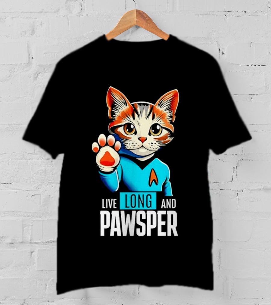 Cat Live Long And Pawsper Fun Feline Cosplay T-Shirt