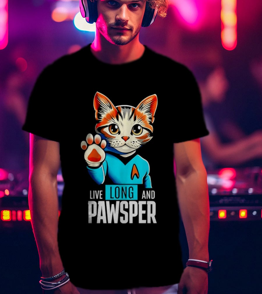 Cat Live Long And Pawsper Fun Feline Cosplay T-Shirt