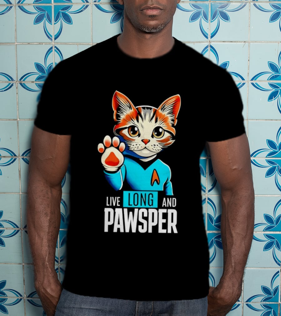 Cat Live Long And Pawsper Fun Feline Cosplay T-Shirt