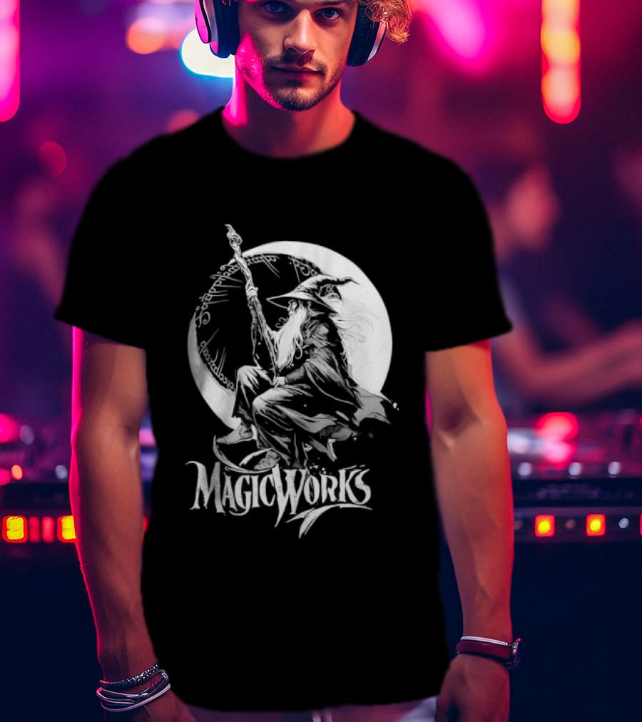 Gandalf Magic Works Lord Of The Rings Wizard Silhouette Moon T-Shirt