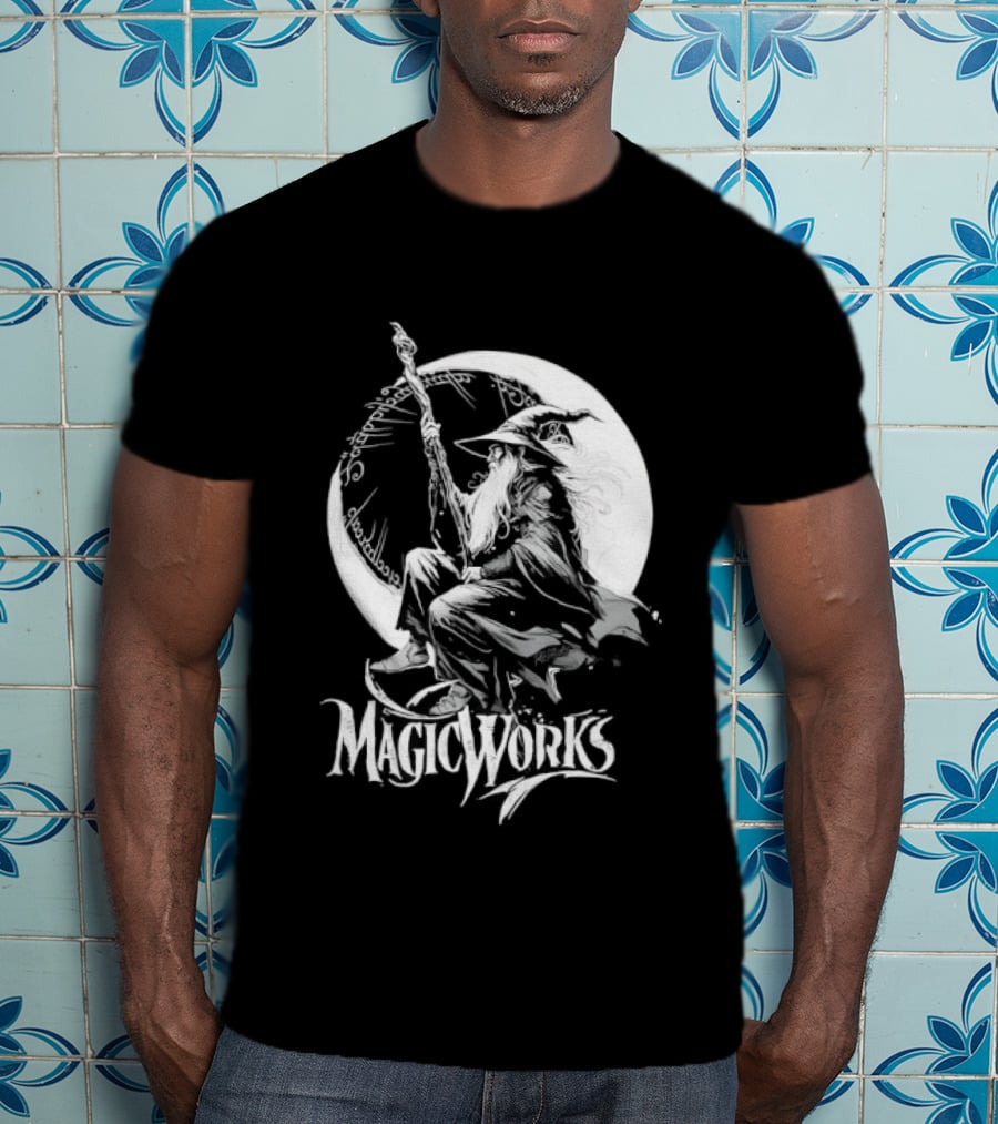 Gandalf Magic Works Lord Of The Rings Wizard Silhouette Moon T-Shirt