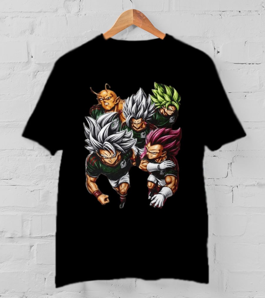 Goku Vegeta Dragon Ball Mexico Soccer Collaboration Game Time Two Sided T-Shirt