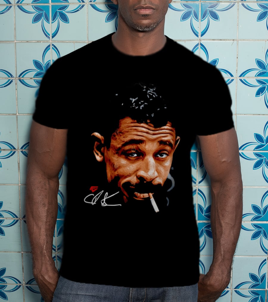 Charles Bukowski Cigarette Artwork CK Signature T-Shirt