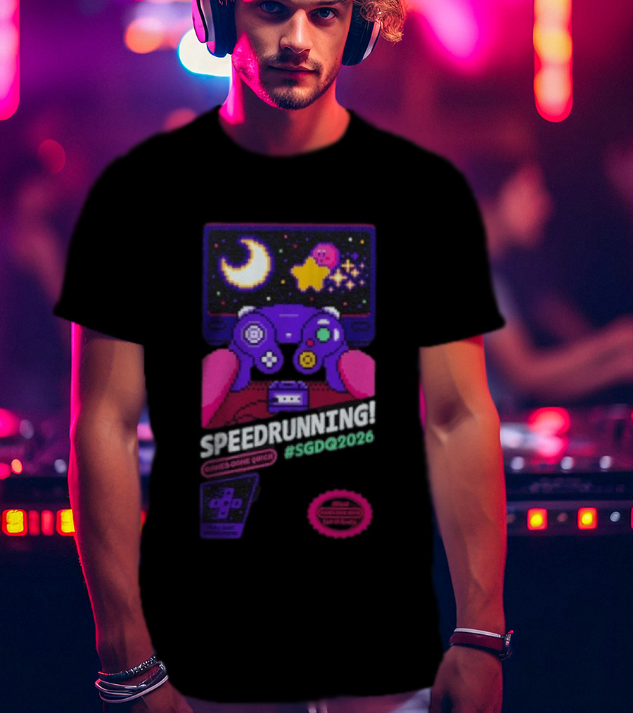 Games Done Quick Speedrunning 2026 Kirby Controller Retro Gaming T-Shirt