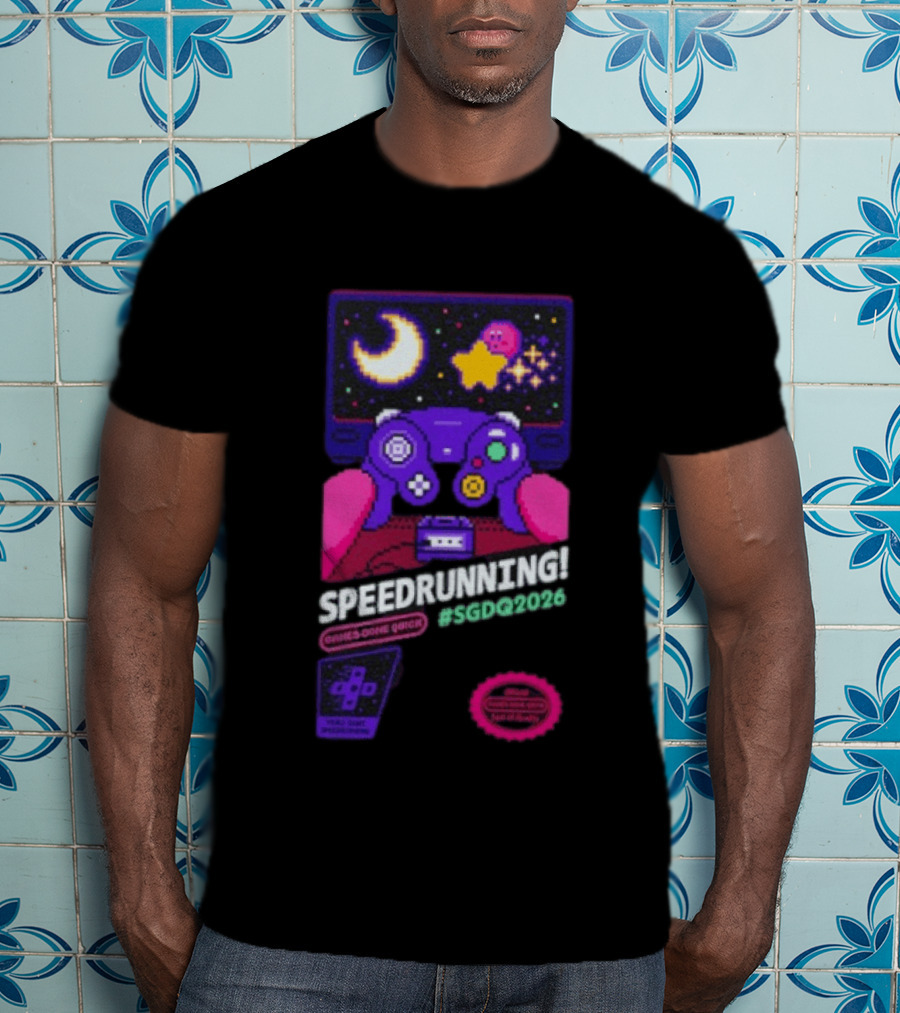 Games Done Quick Speedrunning 2026 Kirby Controller Retro Gaming T-Shirt