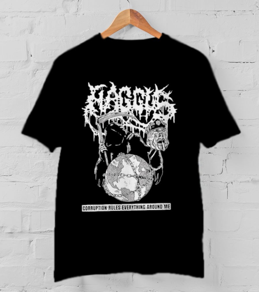 Harcus Grim Reaper Holding Chained Earth Corruption Rules Everything Around Me T-Shirt