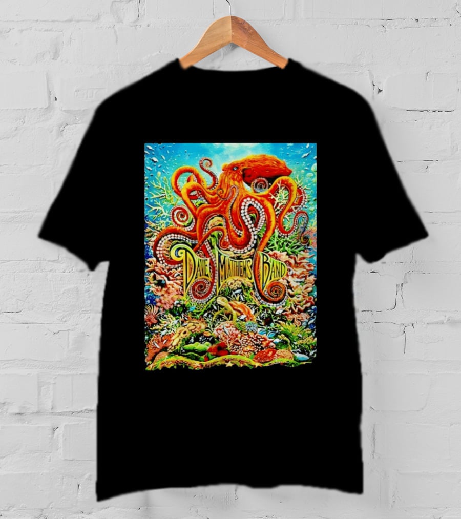 Dave Matthews Band Camden New Freedom Mortgage Pavilion July 11 2026 Colorful Octopus Underwater Scene T-Shirt