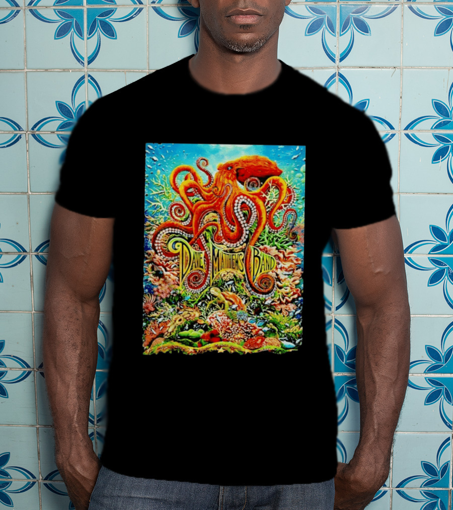 Dave Matthews Band Camden New Freedom Mortgage Pavilion July 11 2026 Colorful Octopus Underwater Scene T-Shirt