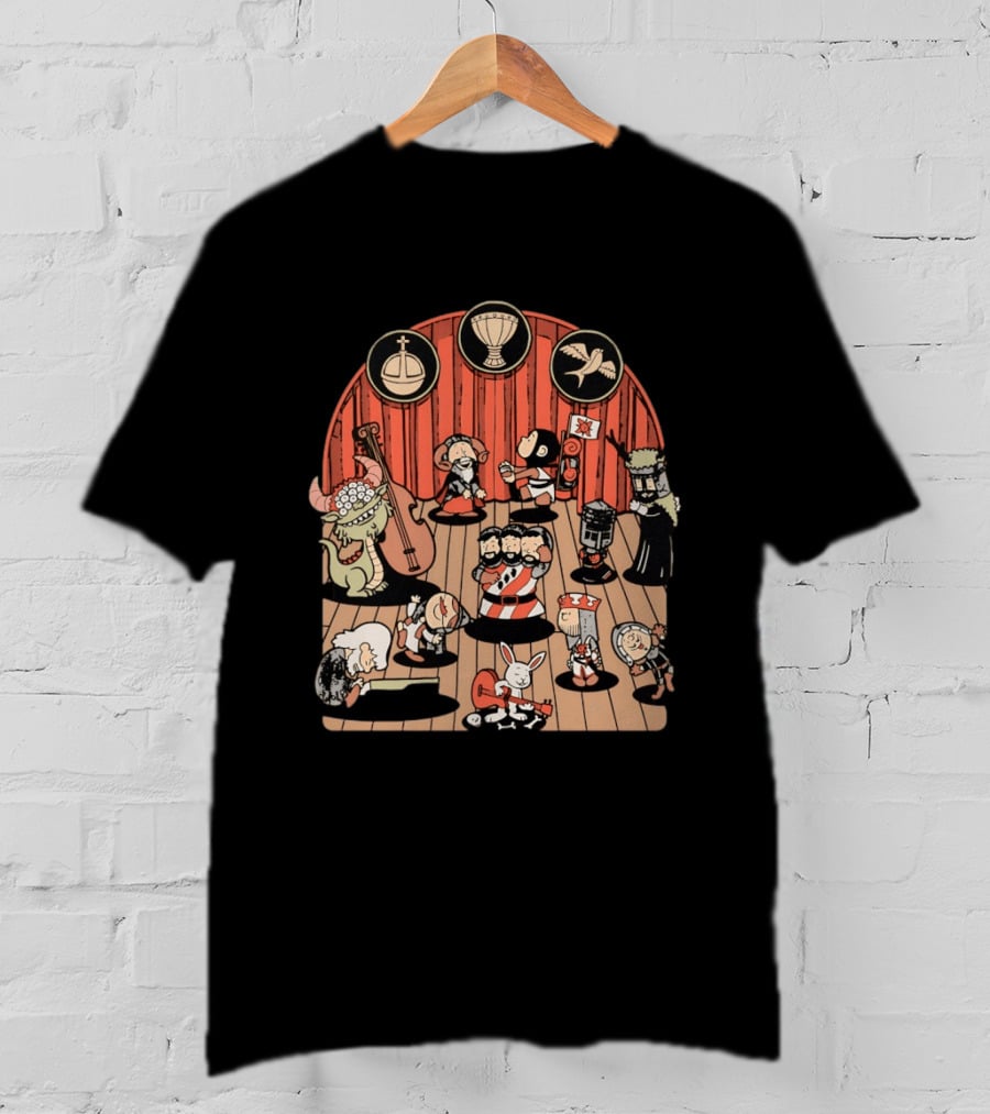 Monty Python And The Holy Grail Medieval Band Peanuts Style Scene T-Shirt