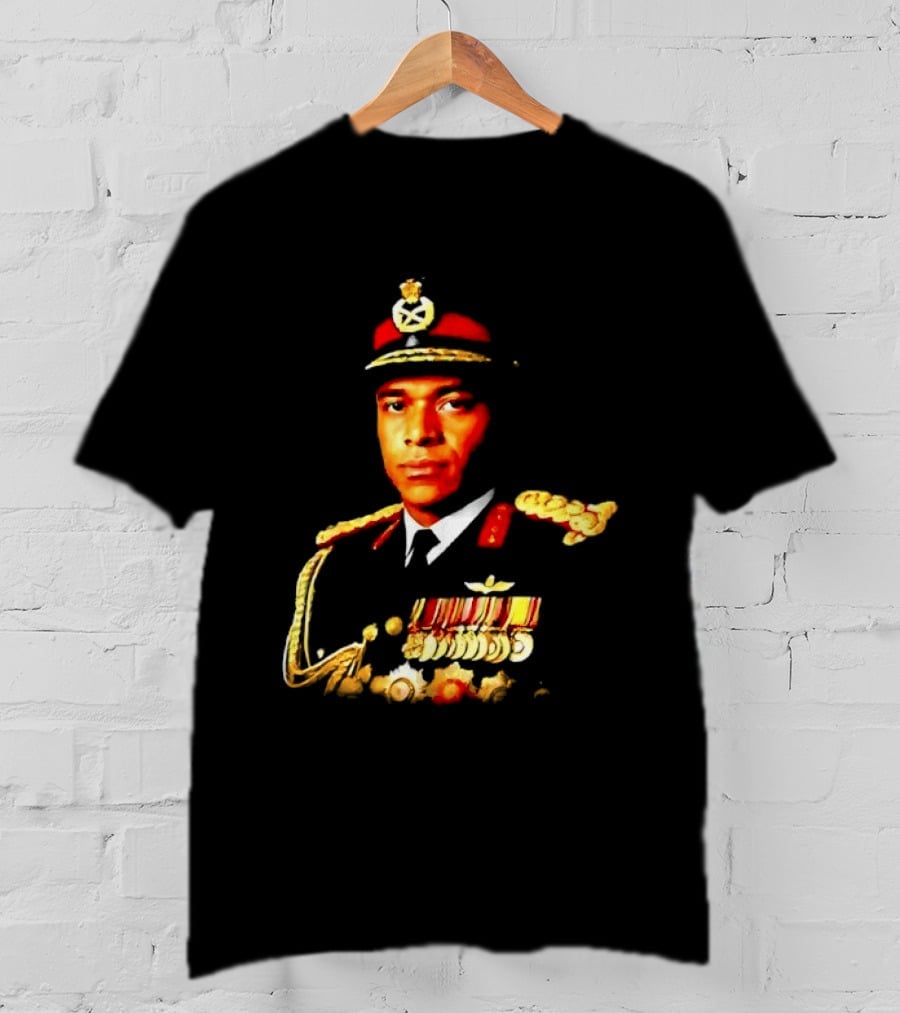 Idi Amin Dada Uganda Military Uniform Medal Illustrative T-Shirt