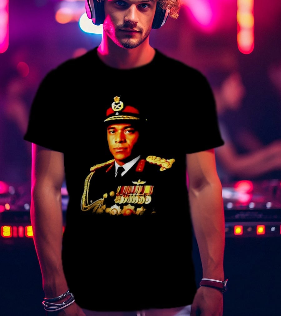 Idi Amin Dada Uganda Military Uniform Medal Illustrative T-Shirt