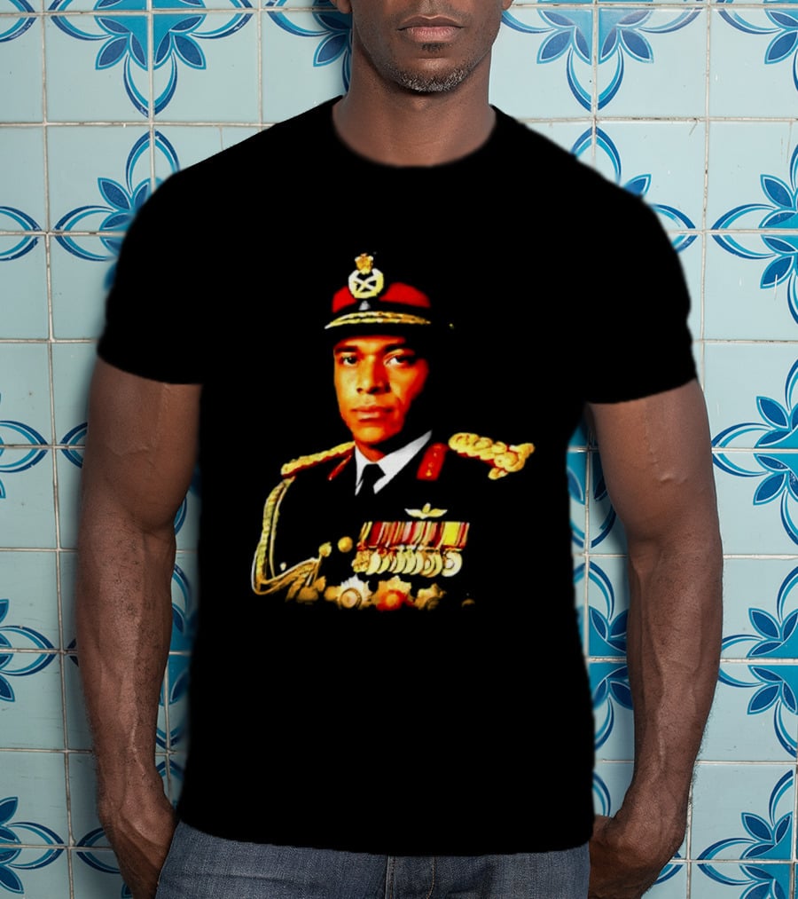 Idi Amin Dada Uganda Military Uniform Medal Illustrative T-Shirt