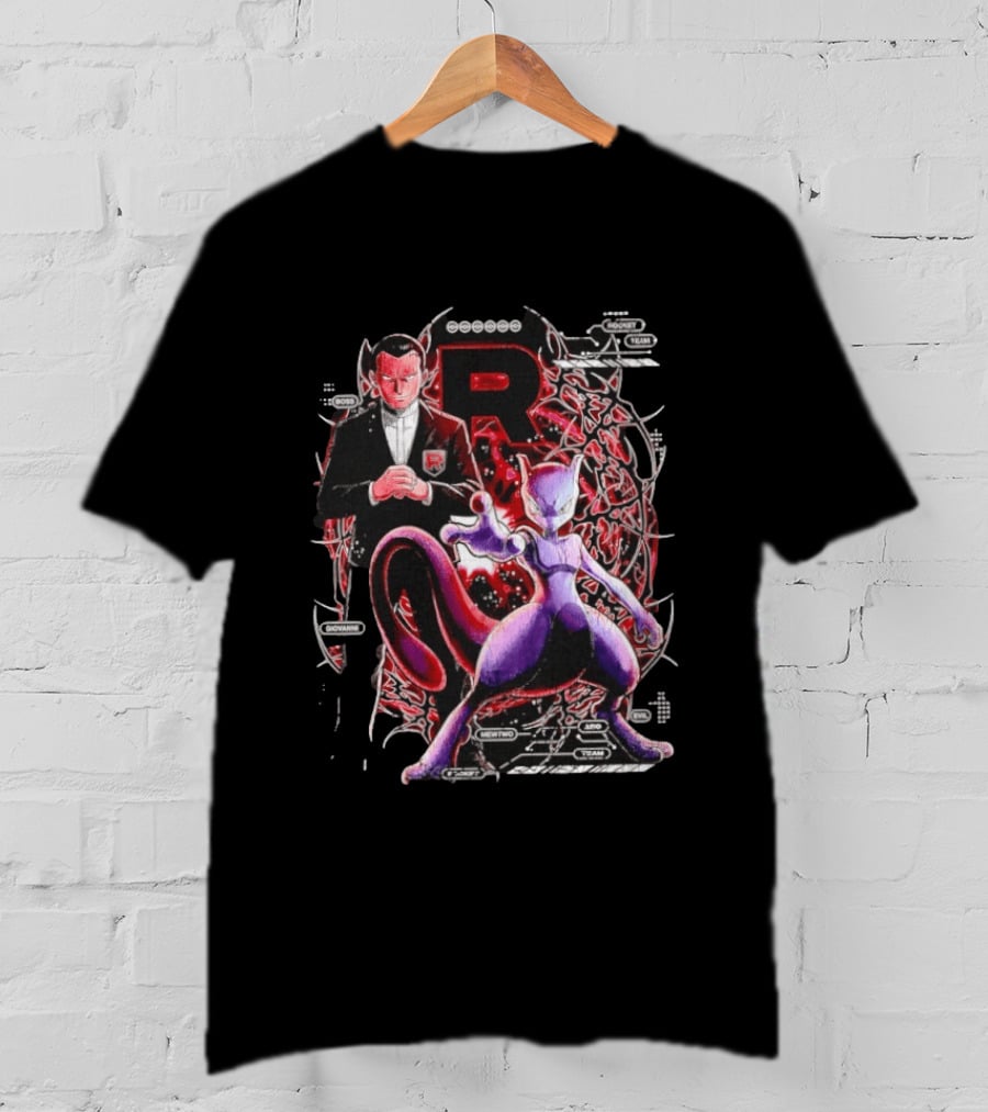 Giovanni Boss Team Rocket Mewtwo Dynamic Pokemon Collaboration T-Shirt