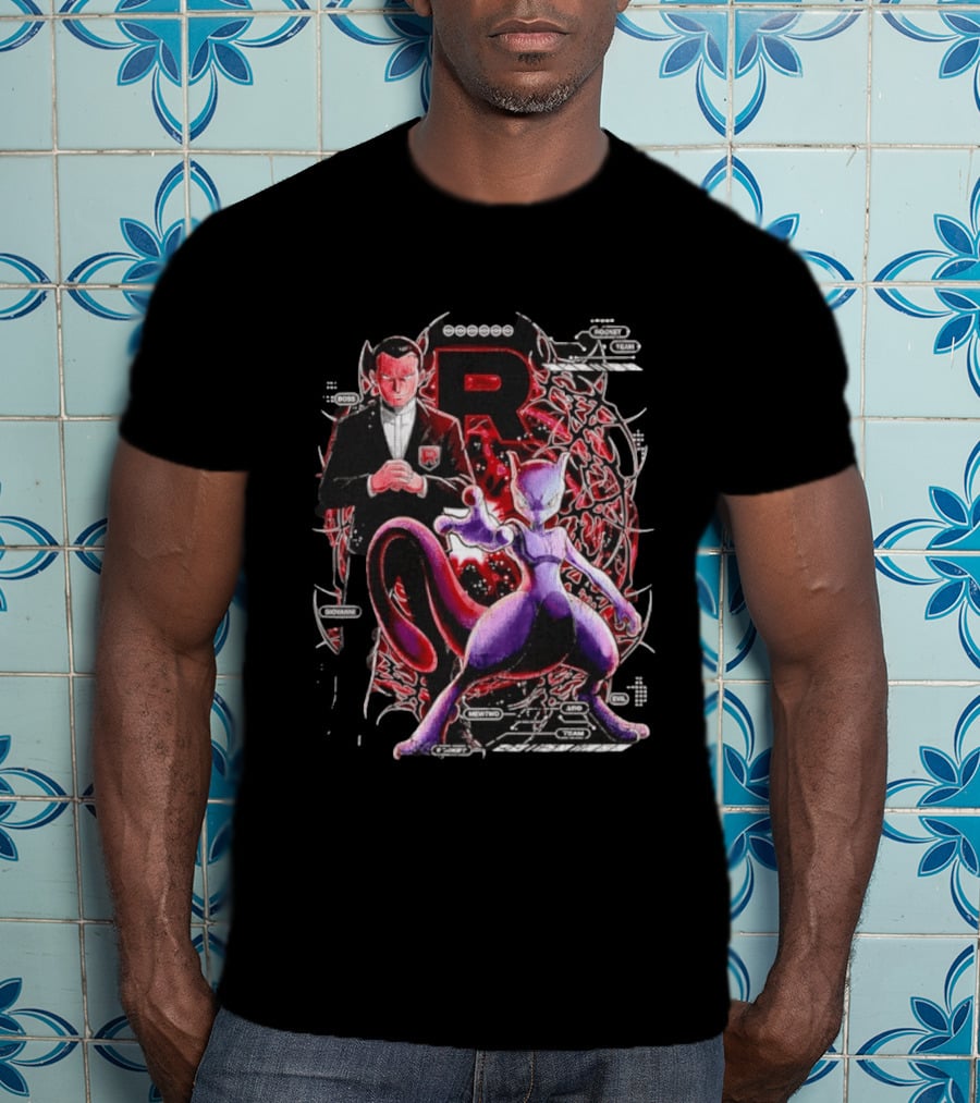 Giovanni Boss Team Rocket Mewtwo Dynamic Pokemon Collaboration T-Shirt