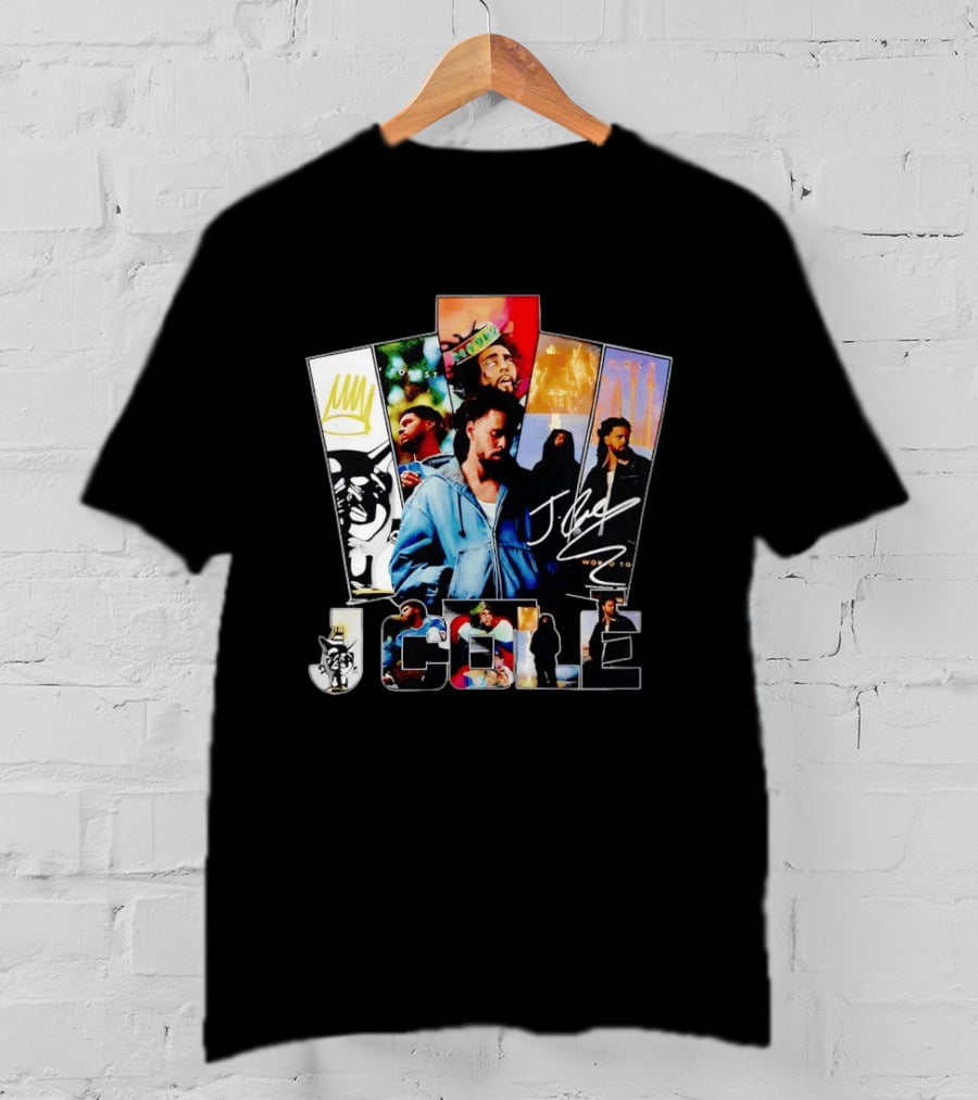 J Cole Woobst Collage Artwork With Crown And Signature T-Shirt