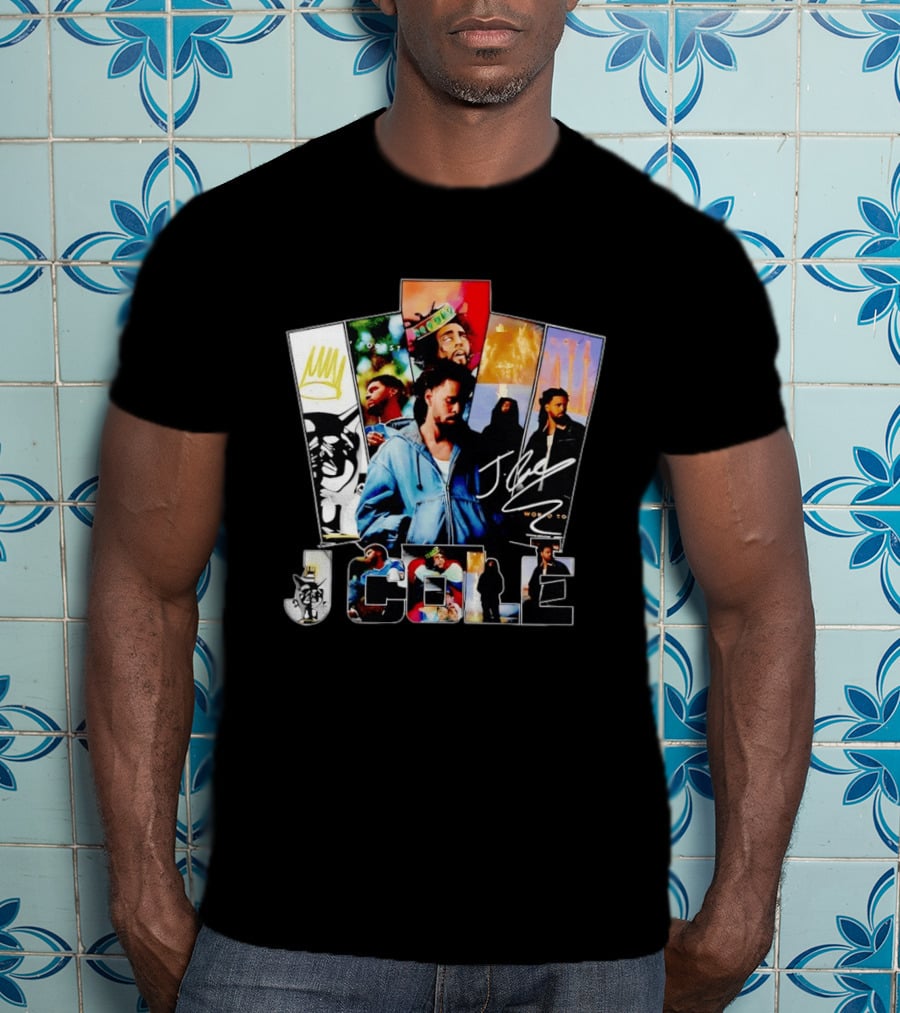 J Cole Woobst Collage Artwork With Crown And Signature T-Shirt