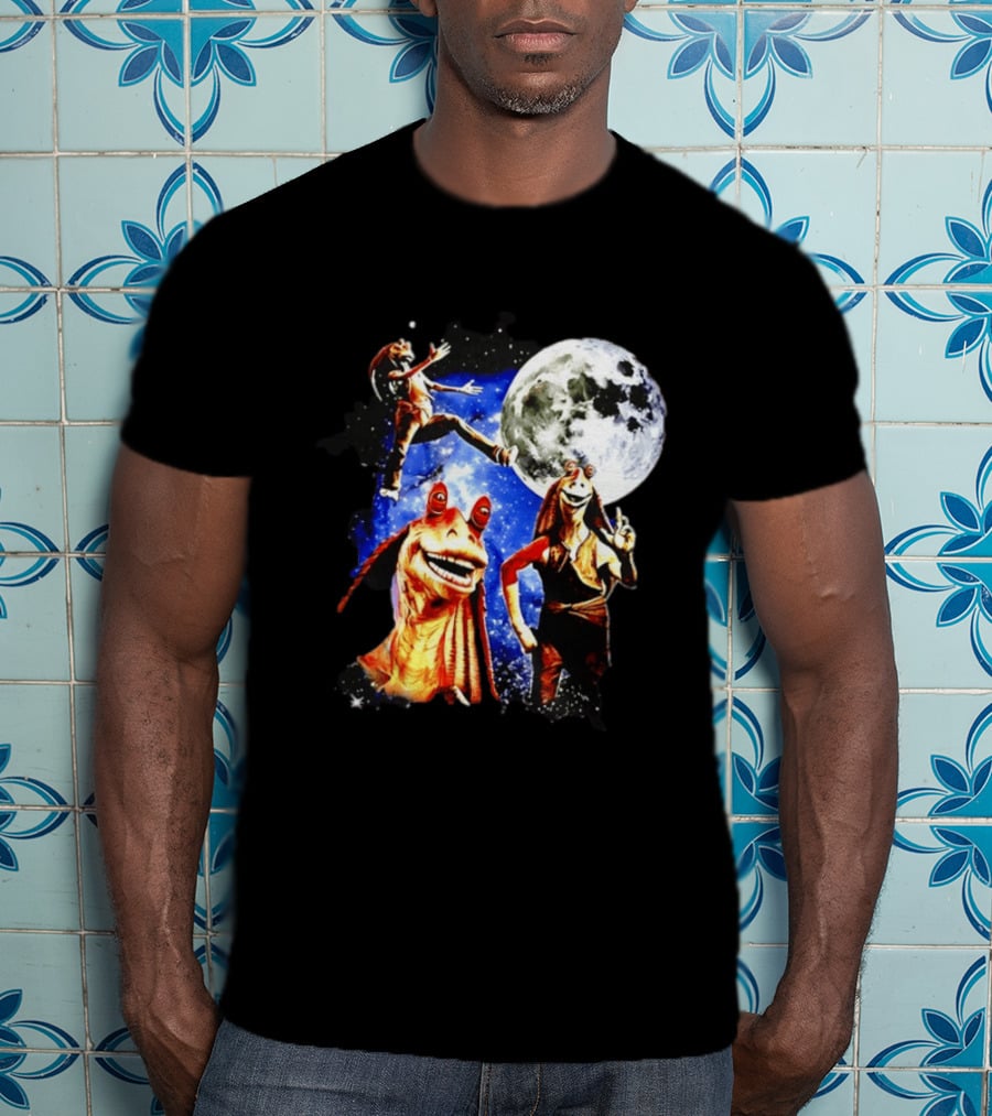 Jar Jar Binks Star Wars Gungan Moon And Space Adventure T-Shirt