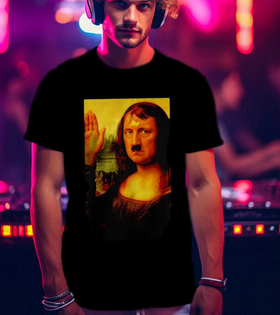 Mona Lisa Hitler Mashup Painting Iconic Fusion T-Shirt