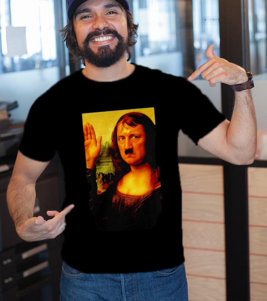 Mona Lisa Hitler Mashup Painting Iconic Fusion T-Shirt
