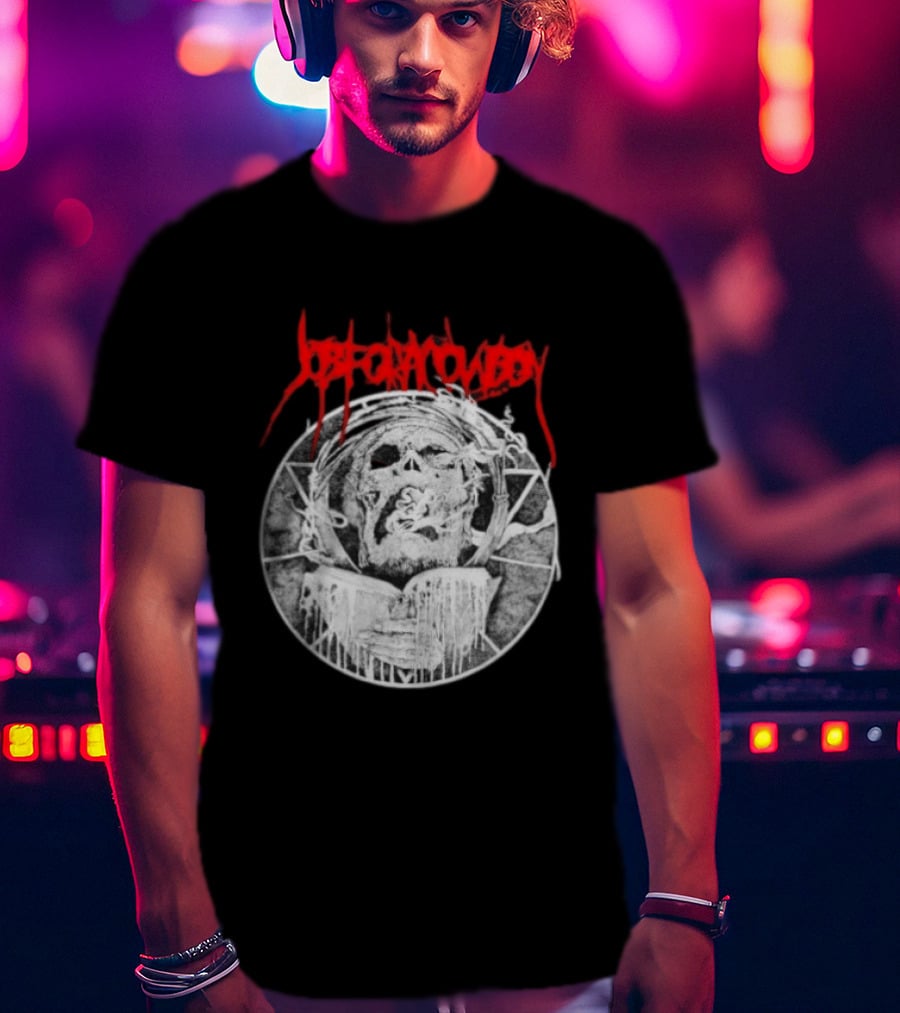 Job For A Cowboy Smoking Skull Death Metal T-Shirt
