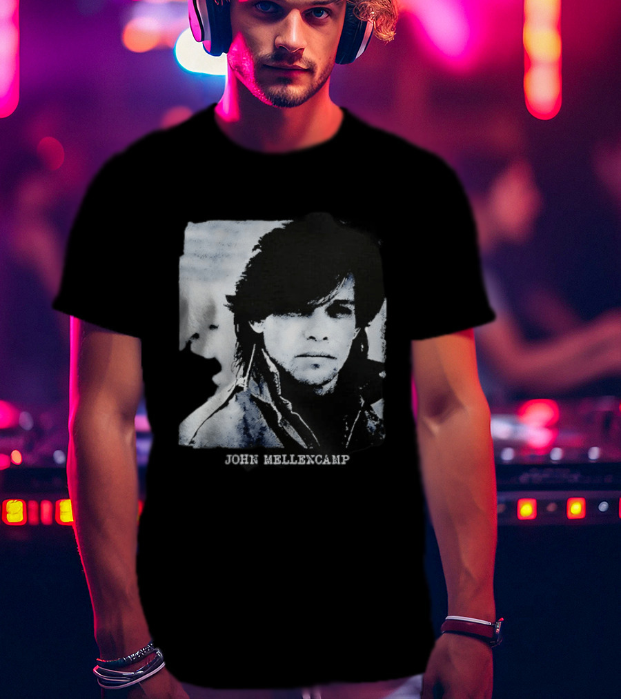 John Mellencamp Rock Music Singer Black And White T-Shirt