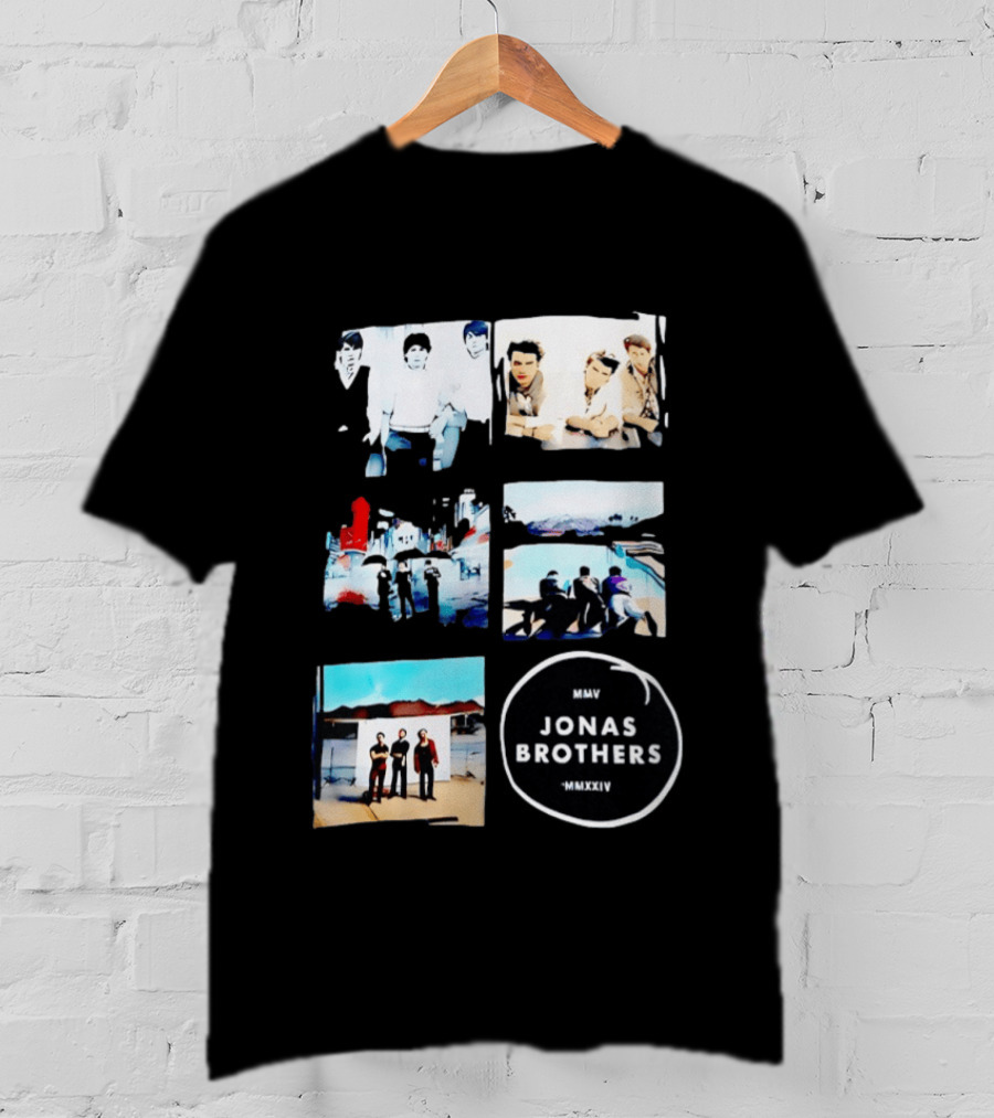Jonas Brothers Collage MMV MMXXIV Music Band Photos Collection T-Shirt