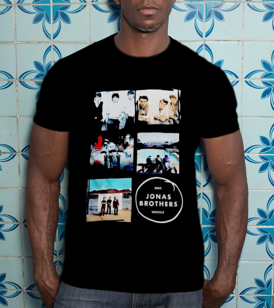 Jonas Brothers Collage MMV MMXXIV Music Band Photos Collection T-Shirt