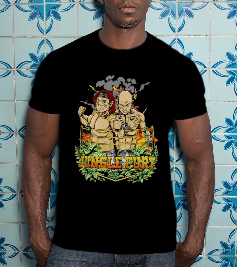 Jungle Fury Wrestling Duo Tag Team Explosive Showdown T-Shirt