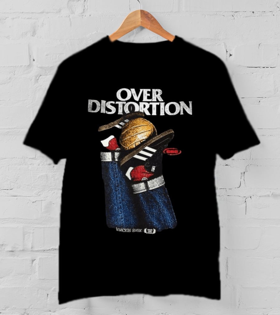 Over Distortion Jovckis Byiyk Masa Jungkir Balik Kisah Kita T-Shirt