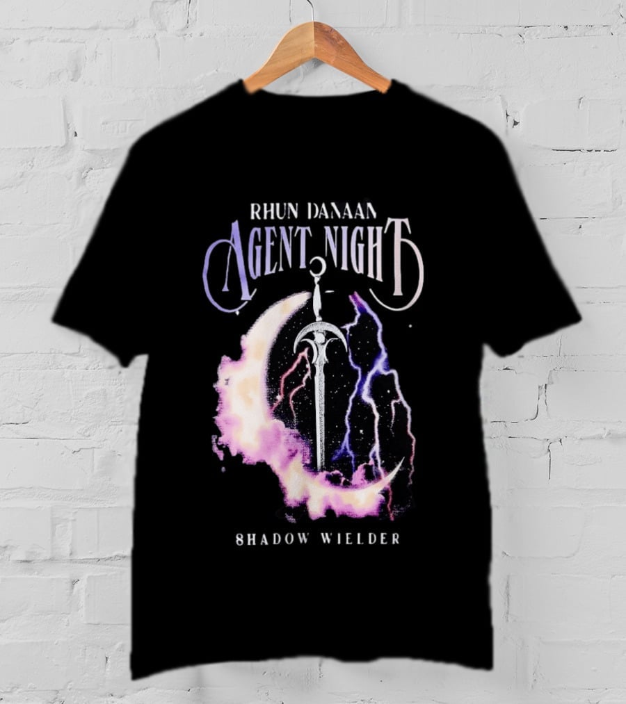 Rhun Danaan Agent Night Shadow Wielder Sword Moon Lightning T-Shirt