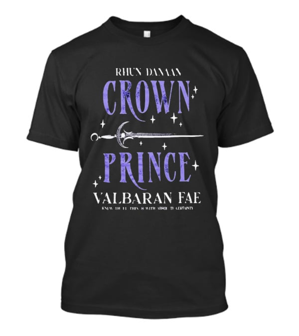 Rhun Danaan Crown Prince Valbaran Fae Sword Stars T-Shirt