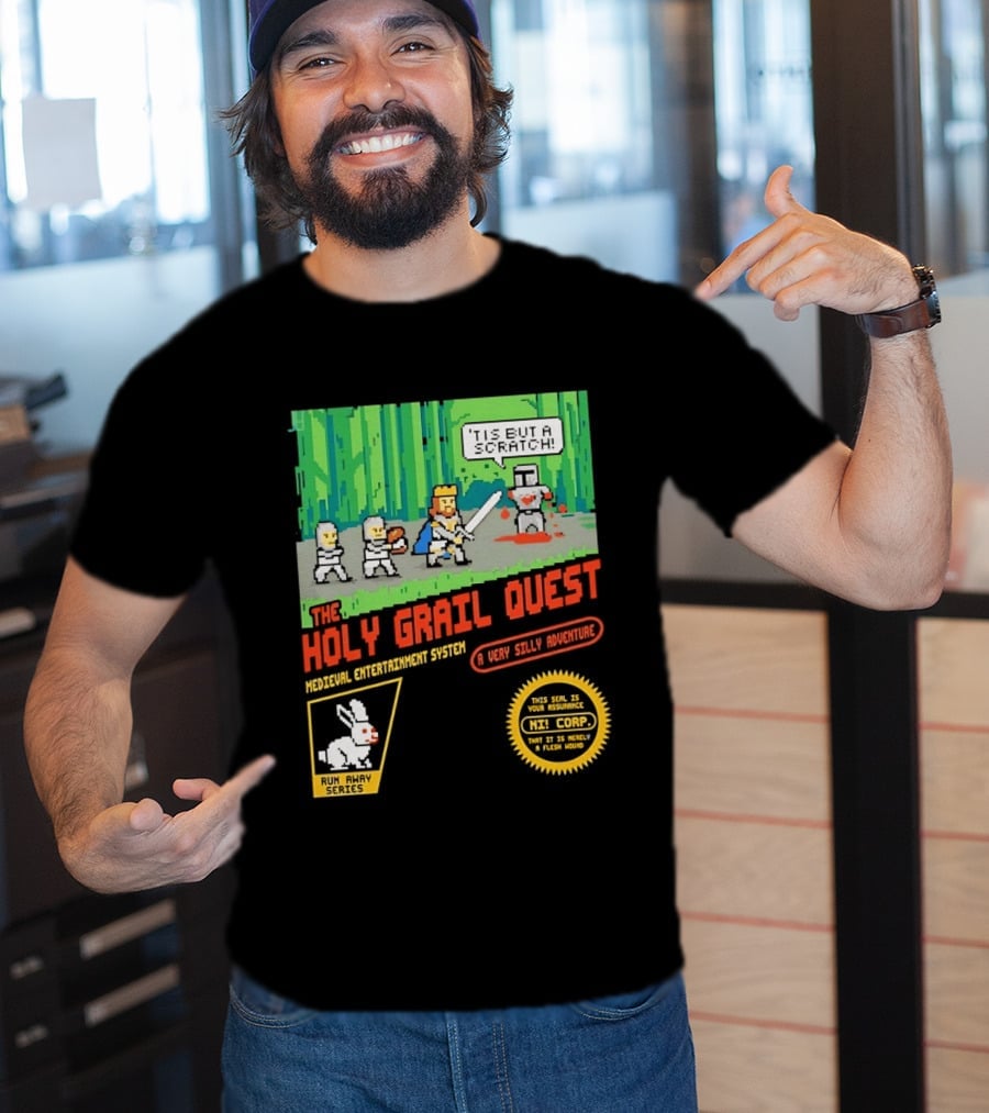 The Holy Grail Quest Medieval Entertainment System A Very Silly Adventure High Score T-Shirt