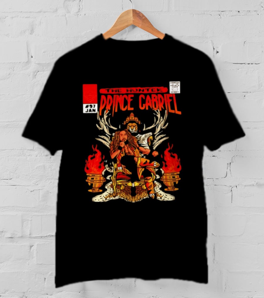 The Hunter Prince Gabriel 97 Jan Comic Book Cover Deer Antlers Flaming Torches T-Shirt