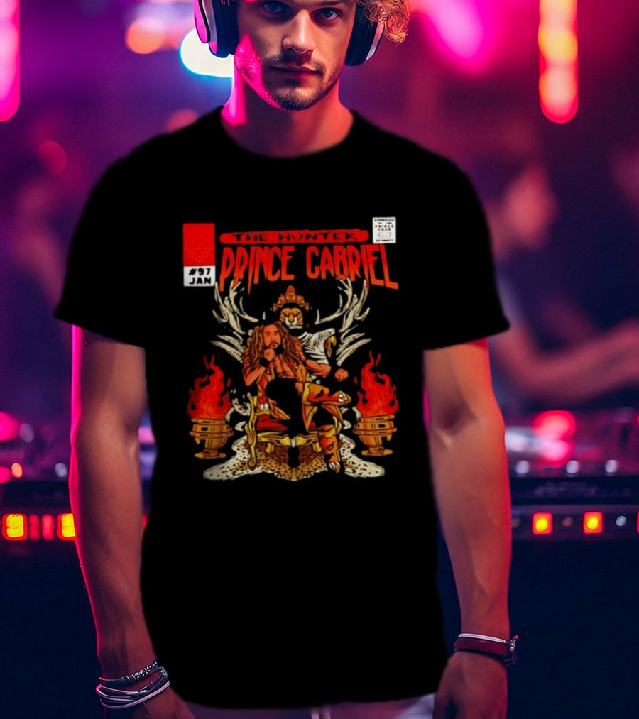 The Hunter Prince Gabriel 97 Jan Comic Book Cover Deer Antlers Flaming Torches T-Shirt