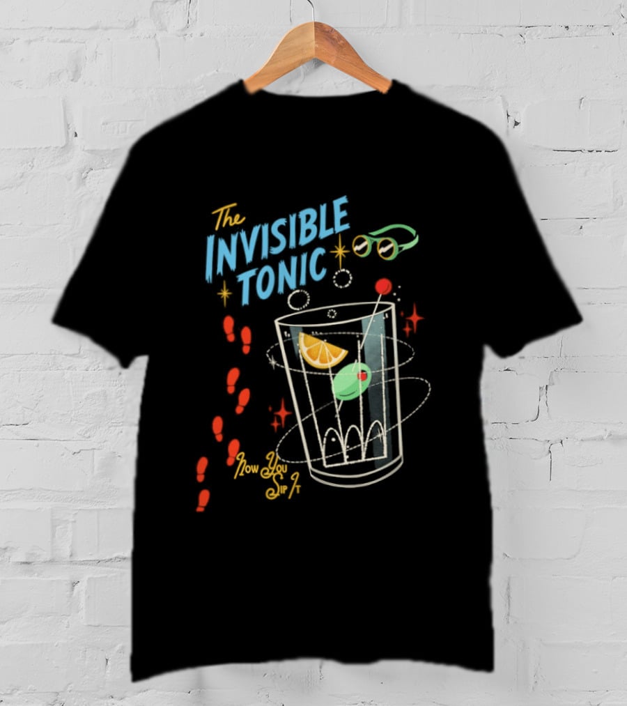 The Invisible Tonic Glass With Citrus Garnish And Playful Summer T-Shirt