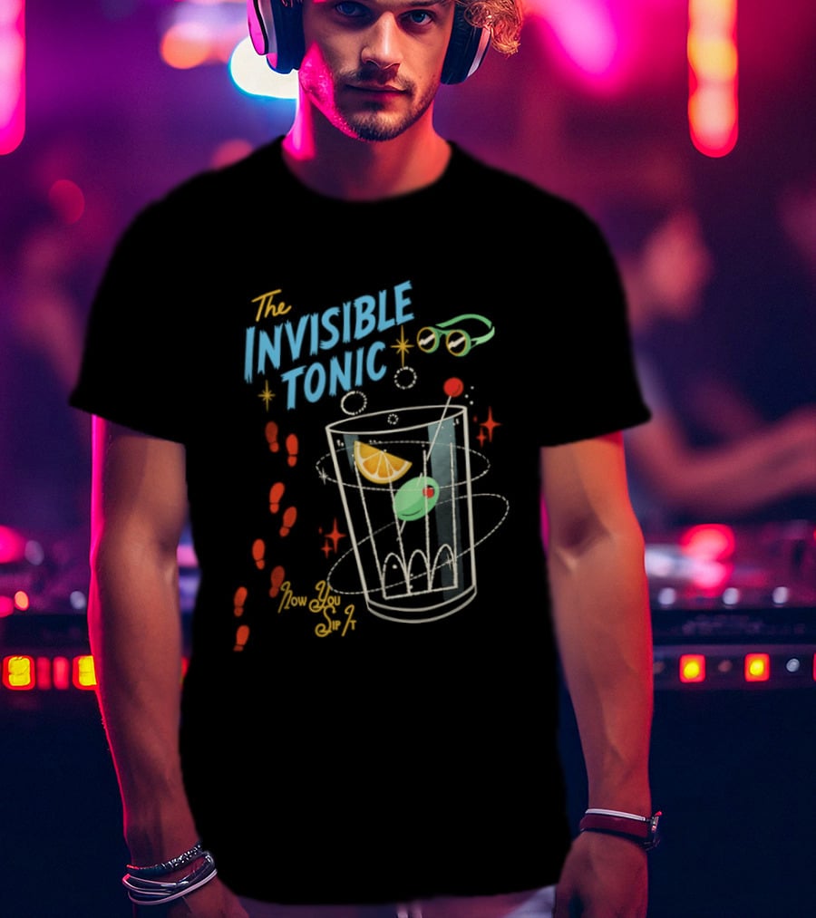 The Invisible Tonic Glass With Citrus Garnish And Playful Summer T-Shirt