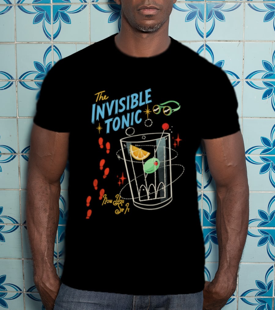 The Invisible Tonic Glass With Citrus Garnish And Playful Summer T-Shirt