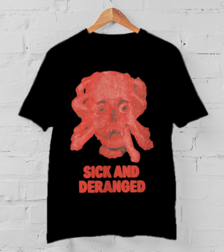 Sick And Deranged Skull Gothic Edgy Horror T-Shirt
