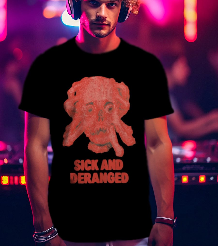 Sick And Deranged Skull Gothic Edgy Horror T-Shirt
