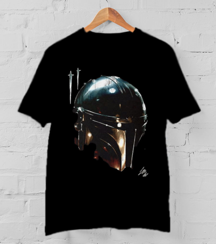 The Mandalorian Star Wars Helmet Iconic Two Sided Print T-Shirt